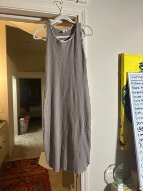 James Perez Taupe Knit Maxi Dress - Minimalist Women's Dress